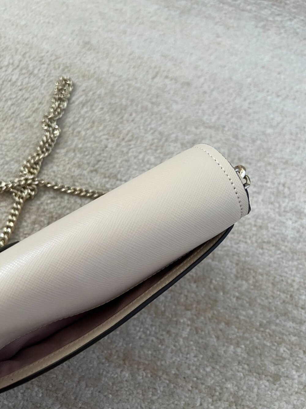 Kate Spade Petal Flap Chain Wallet Crossbody Bag Floral Applique Beige Cream - Picture 8 of 13